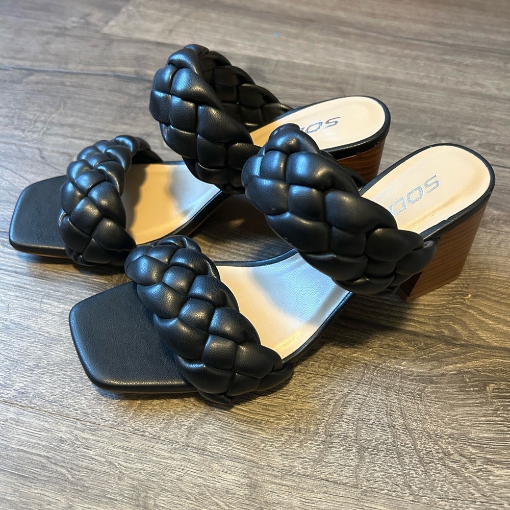 Black Soda block heel